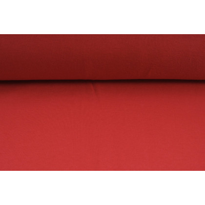 Oboulícní úplet, tričkovina, červená, látky, metráž  - šíře 2 x 37 cm - TUNEL